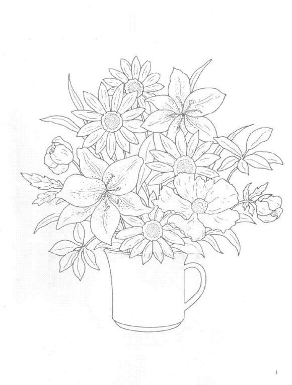 Fisă de colorat cu Flori de colorat p29