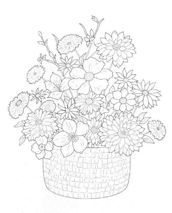 Fisă de colorat cu Flori de colorat p33