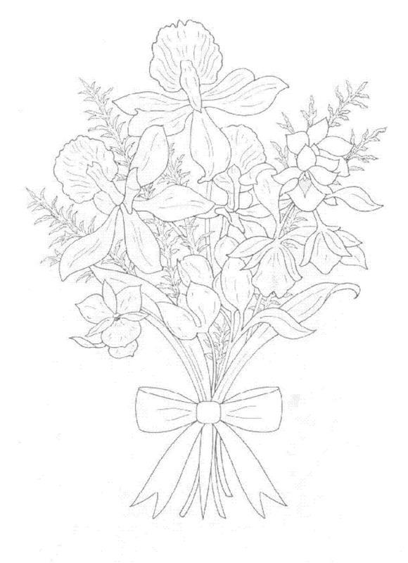 Fisă de colorat cu Flori de colorat p36