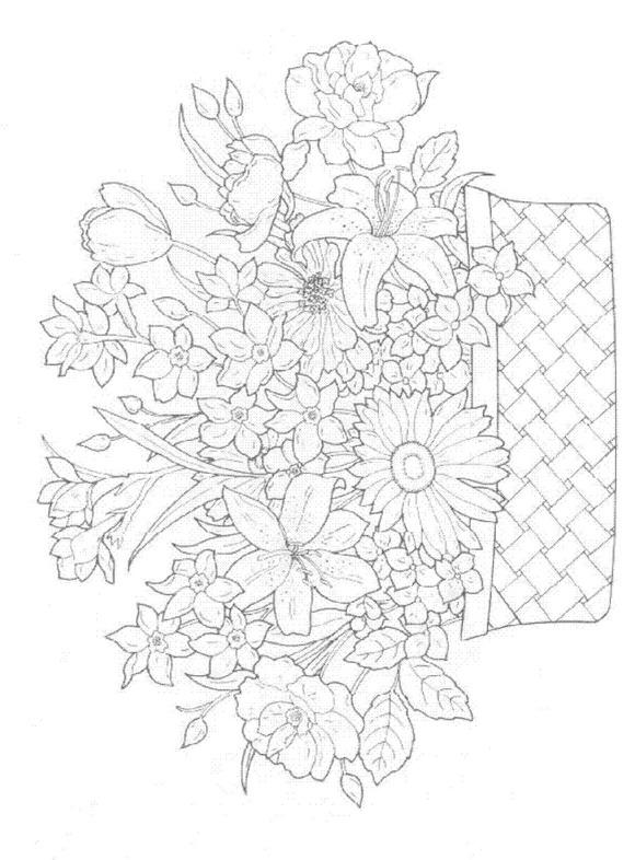 Fisă de colorat cu Flori de colorat p38