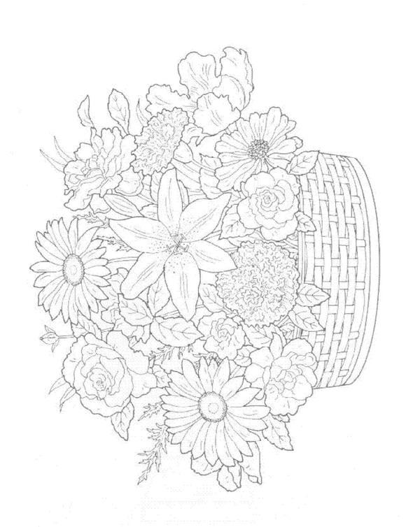 Fisă de colorat cu Flori de colorat p41