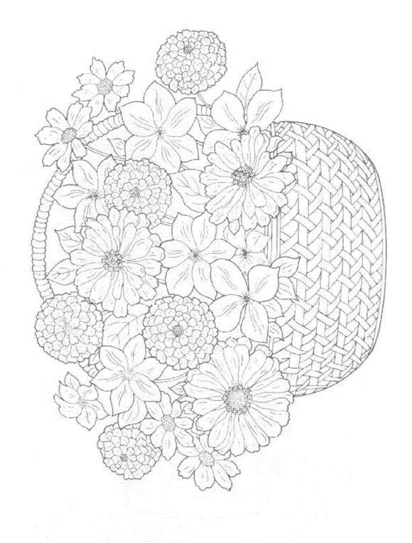 Fisă de colorat cu Flori de colorat p42