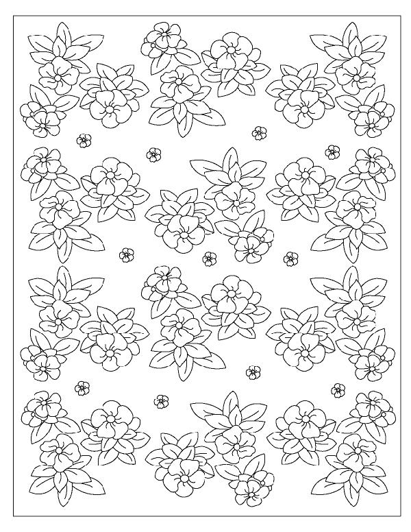 Fisă de colorat cu Flori de colorat p77