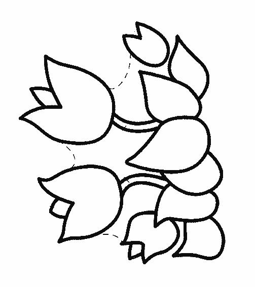 Fisă de colorat cu Flori lalele de colorat p09