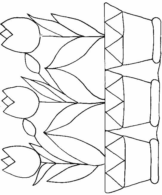 Fisă de colorat cu Flori lalele de colorat p12