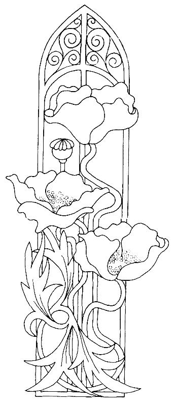 Fisă de colorat cu Flori maci de colorat p08