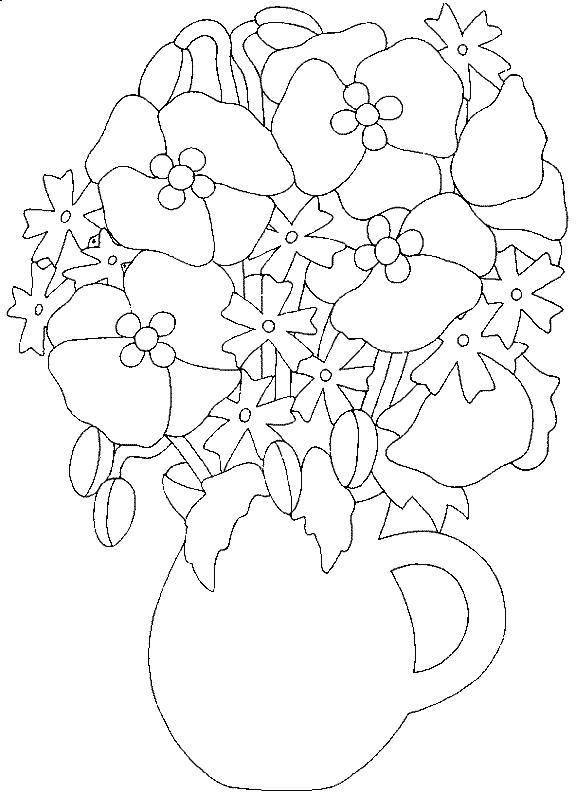 Fisă de colorat cu Flori maci de colorat p11