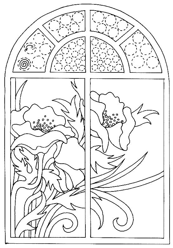 Fisă de colorat cu Flori maci de colorat p12