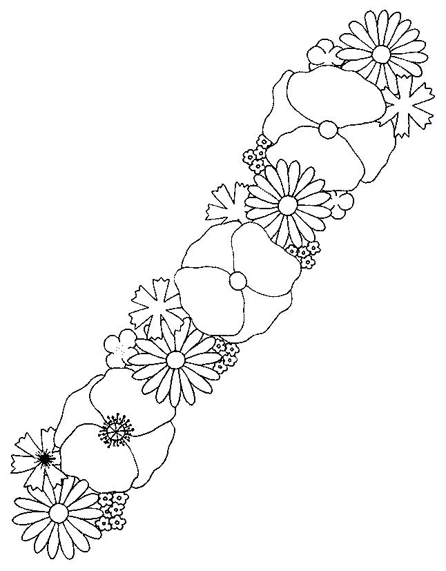 Fisă de colorat cu Flori maci de colorat p20