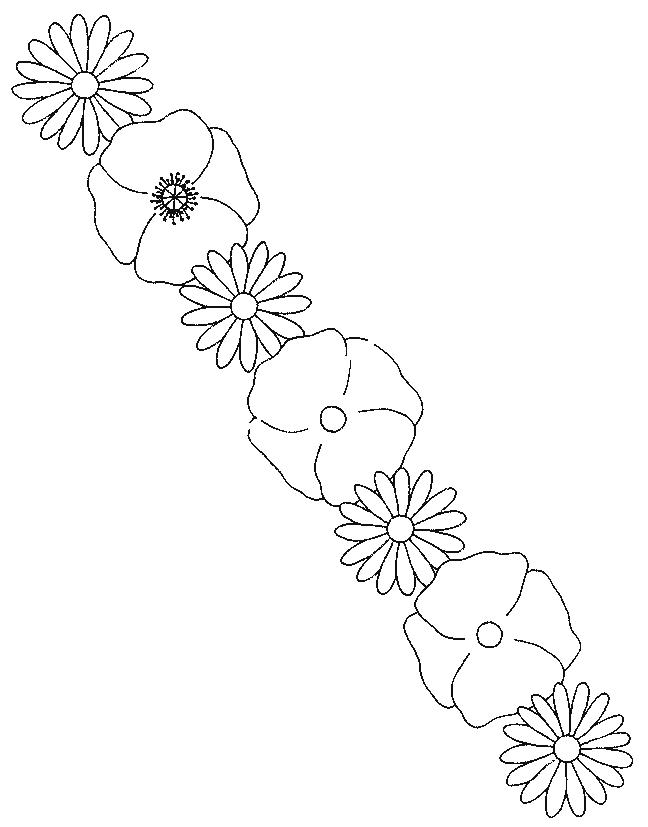 Fisă de colorat cu Flori maci de colorat p21