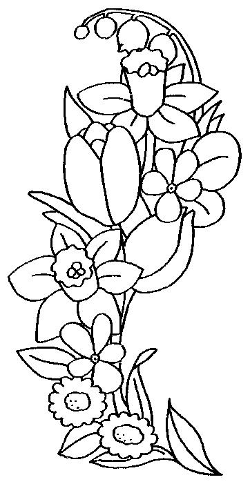 Fisă de colorat cu Flori narcise de colorat p04