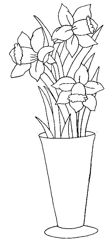 Fisă de colorat cu Flori narcise de colorat p09