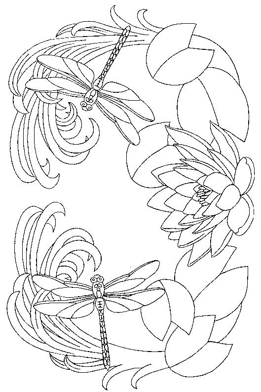 Fisă de colorat cu Flori nuferi de colorat p01