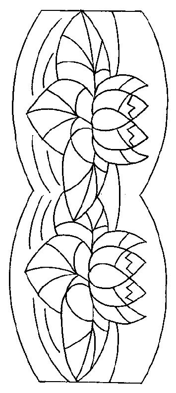 Fisă de colorat cu Flori nuferi de colorat p08