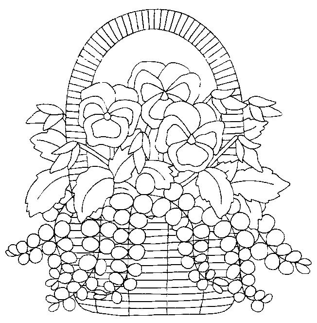 Fisă de colorat cu Flori panselute de colorat p06