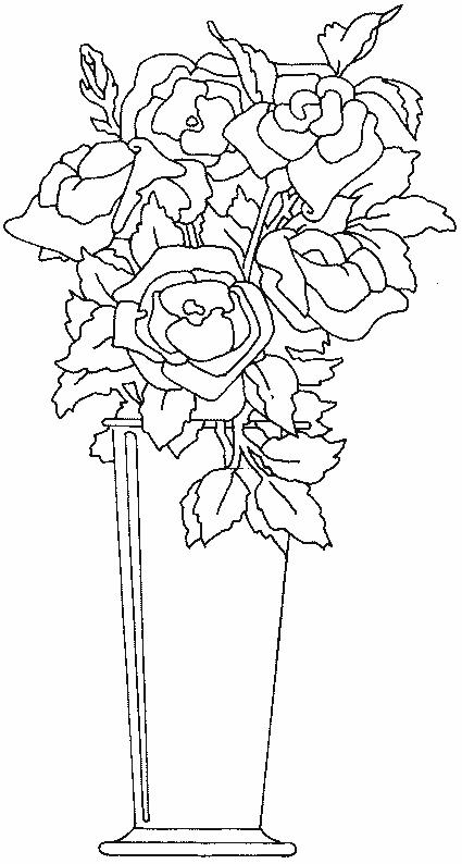 Fisă de colorat cu Flori trandafiri de colorat p23
