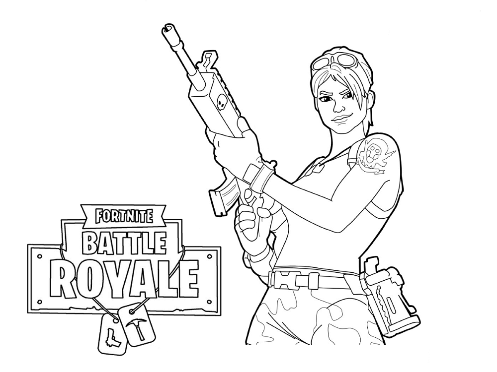 Fisă de colorat cu Fortnite p24