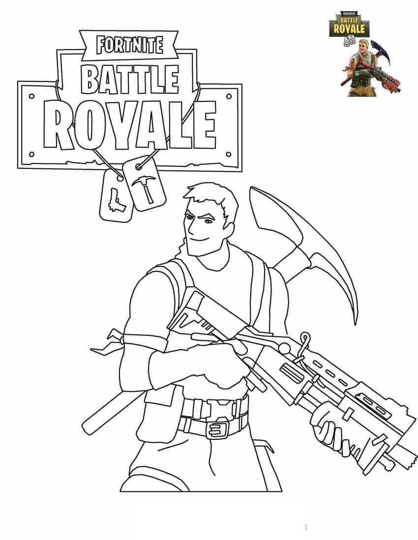 Fisă de colorat cu Fortnite p25