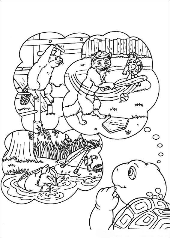 Fisă de colorat cu Franklin the turtle de colorat p36