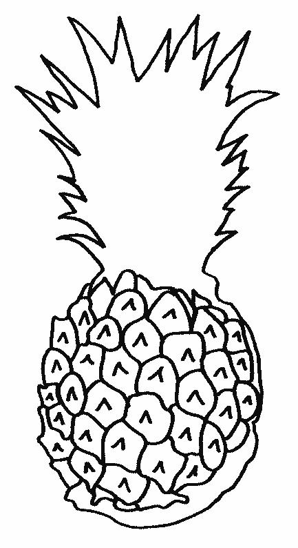 Fisă de colorat cu Fructe ananas de colorat p03