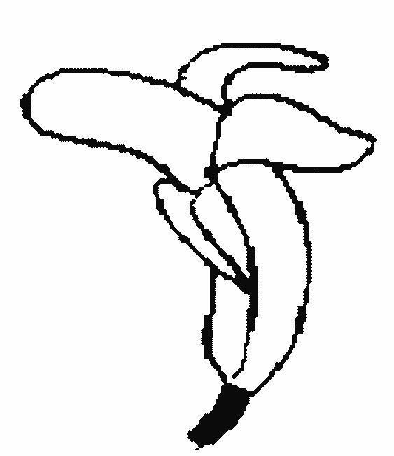 Fisă de colorat cu Fructe banane de colorat p03