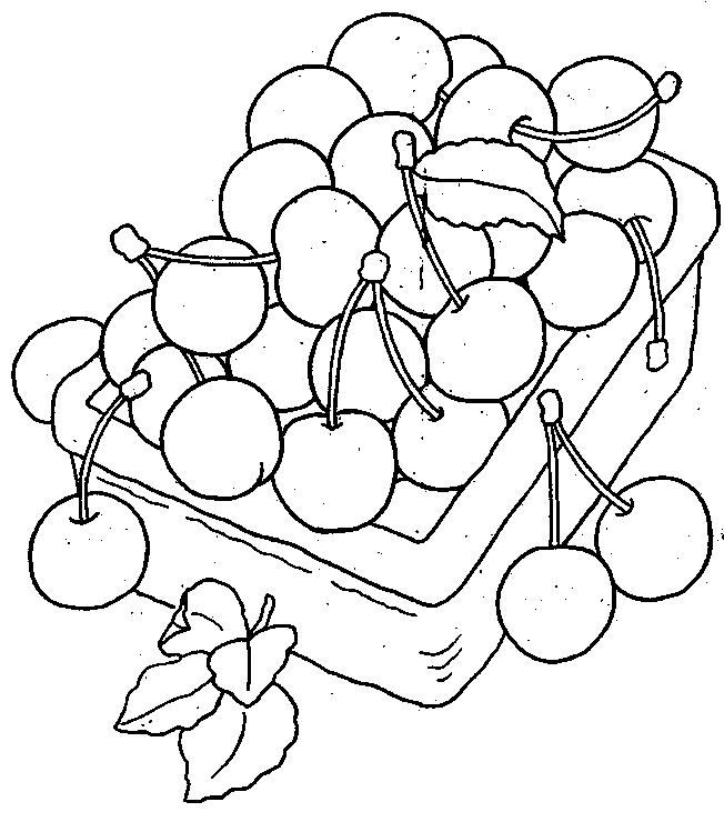 Fisă de colorat cu Fructe cirese de colorat p04