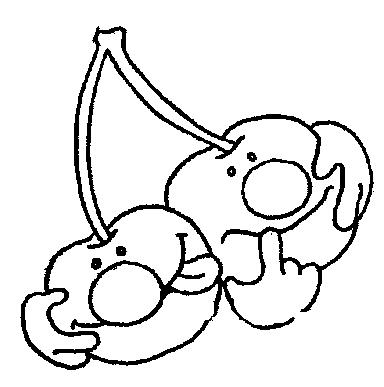 Fisă de colorat cu Fructe cirese de colorat p06