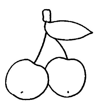 Fisă de colorat cu Fructe cirese de colorat p07