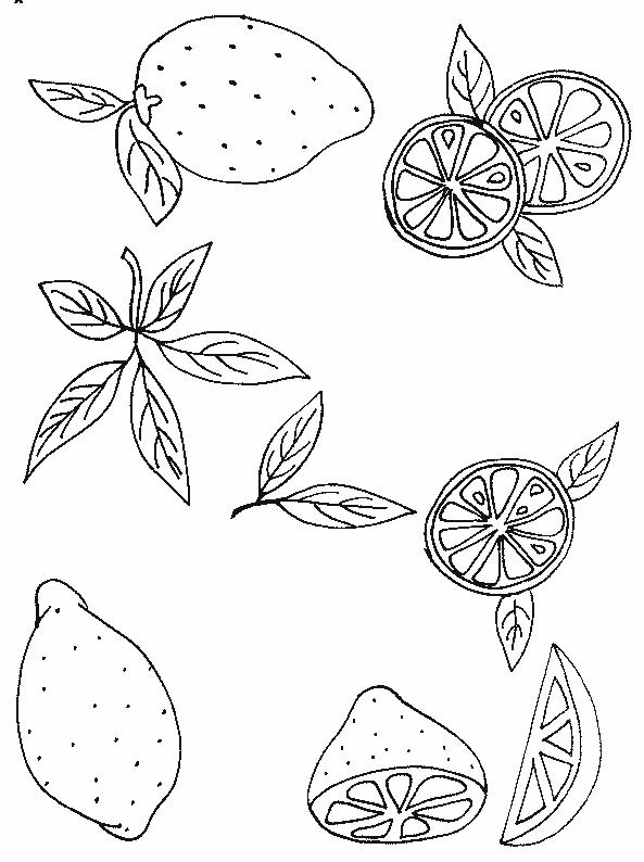 Fisă de colorat cu Fructe lamaie de colorat p06
