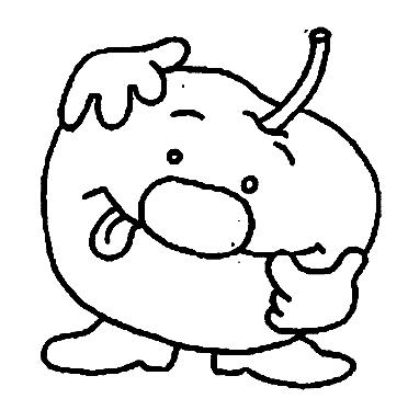 Fisă de colorat cu Fructe mere de colorat p04