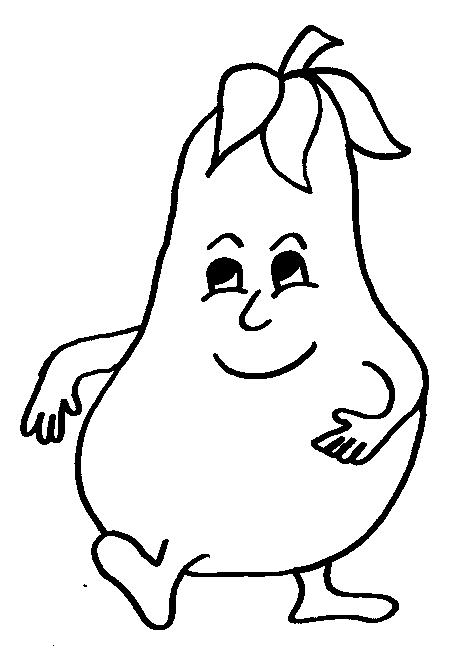 Fisă de colorat cu Fructe pere de colorat p06