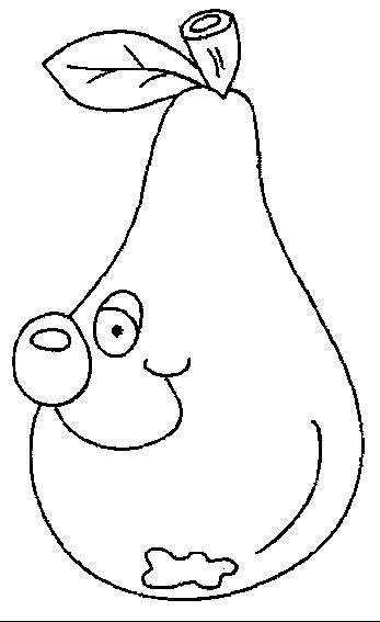 Fisă de colorat cu Fructe pere de colorat p08