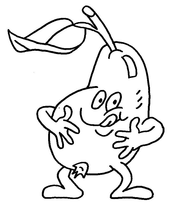 Fisă de colorat cu Fructe pere de colorat p09