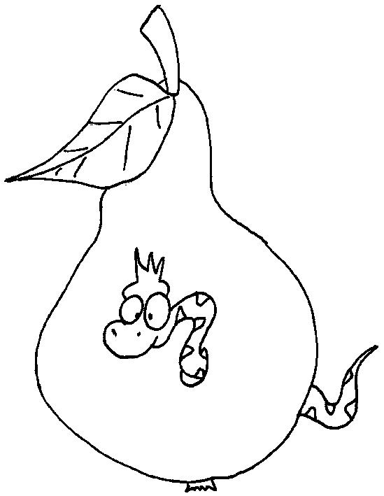 Fisă de colorat cu Fructe pere de colorat p11
