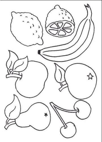 Fisă de colorat cu Fructe si legume de colorat p16