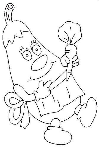 Fisă de colorat cu Fructe si legume de colorat p19