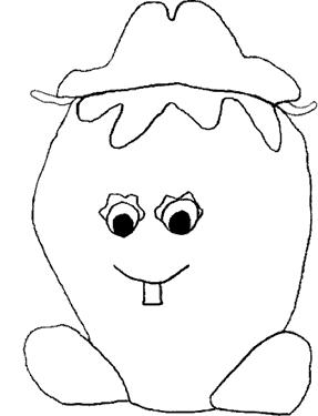 Fisă de colorat cu Fructe si legume de colorat p45