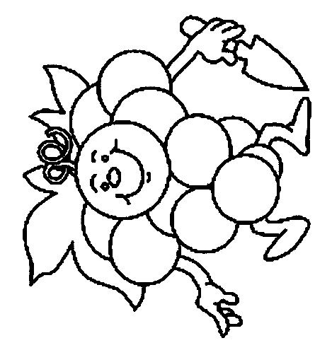 Fisă de colorat cu Fructe struguri de colorat p22