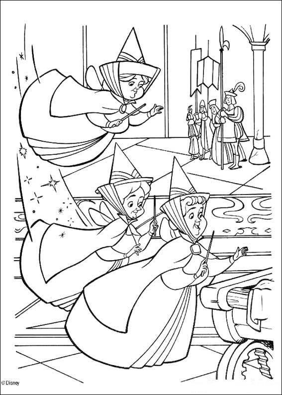 Fisă de colorat cu Frumoasa din padurea adormita de colorat p19