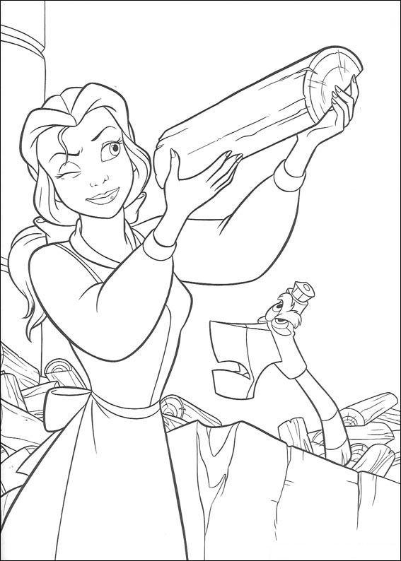 Fisă de colorat cu Frumoasa si bestia de colorat p25