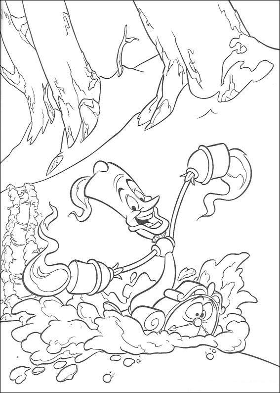 Fisă de colorat cu Frumoasa si bestia de colorat p32