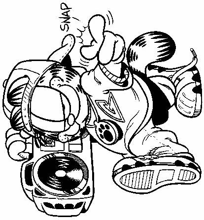 Fisă de colorat cu Garfield de colorat p04