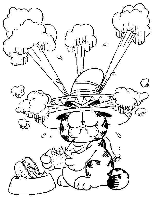 Fisă de colorat cu Garfield de colorat p05