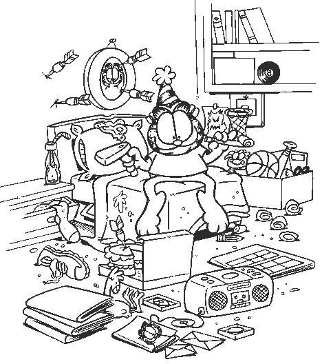 Fisă de colorat cu Garfield de colorat p06