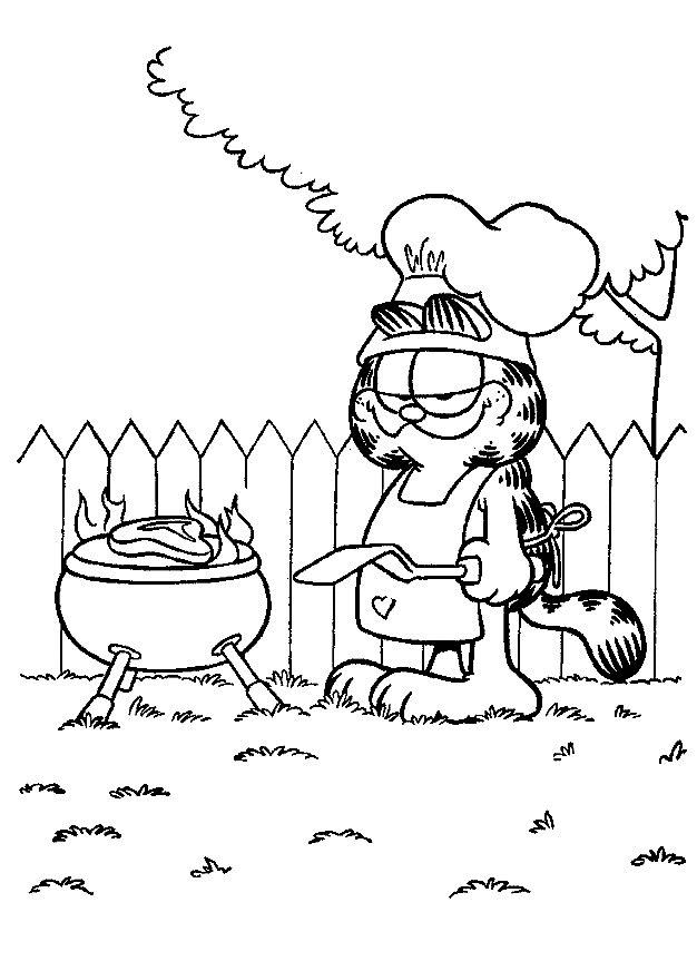 Fisă de colorat cu Garfield de colorat p10