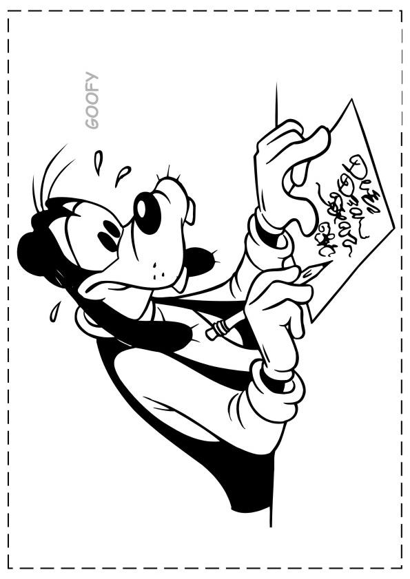 Fisă de colorat cu Goofy de colorat p38