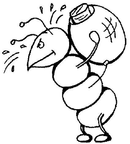 Fisă de colorat cu Greierele si furnica de colorat p07