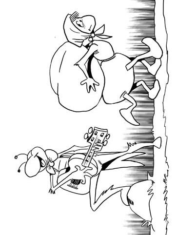 Fisă de colorat cu Greierele si furnica de colorat p11