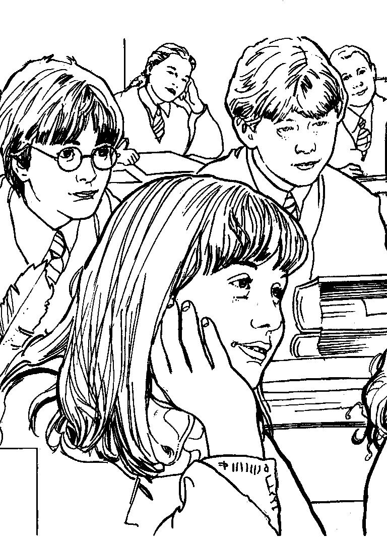 Fisă de colorat cu Harry potter camera secretelor de colorat p03