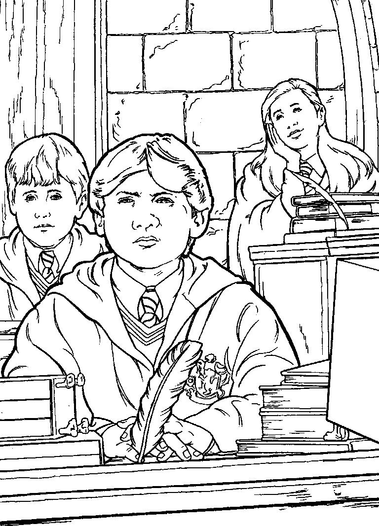 Fisă de colorat cu Harry potter camera secretelor de colorat p06